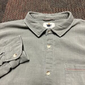 Marine Layer Stretch Selvage Long Sleeve Green Button Up Shirt Size Large